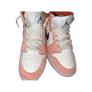 Nike Air Jordan 1 Mid Arctic Orange Anthracite GS Kids DV1336-800 Size 4.5Y